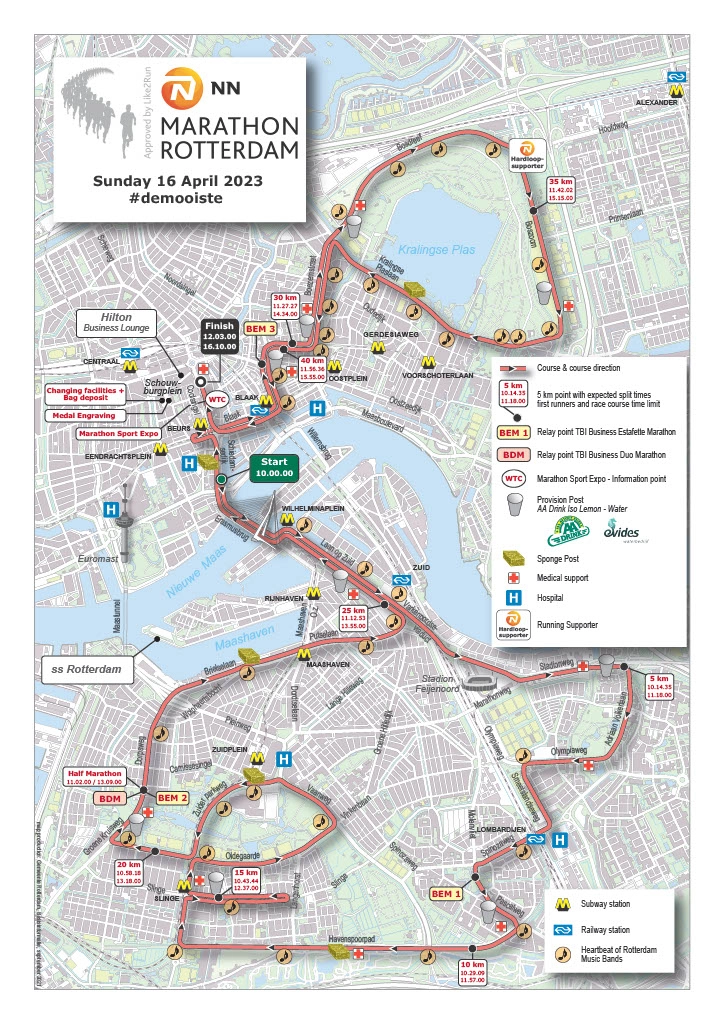 Route Rotterdam Marathon
