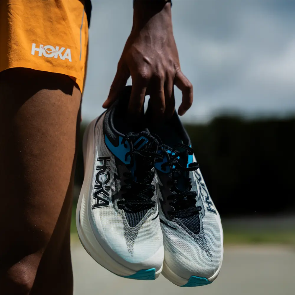 HOKA Rocket X 3 running shoe, front view
